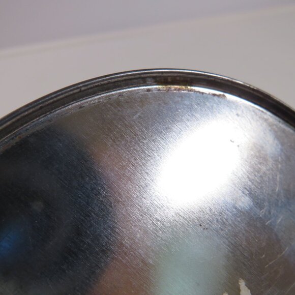 Vintage Metzke Pewter Holiday Metal Tin TARNISHED Bells & Holly Winter Christmas - Picture 8 of 8